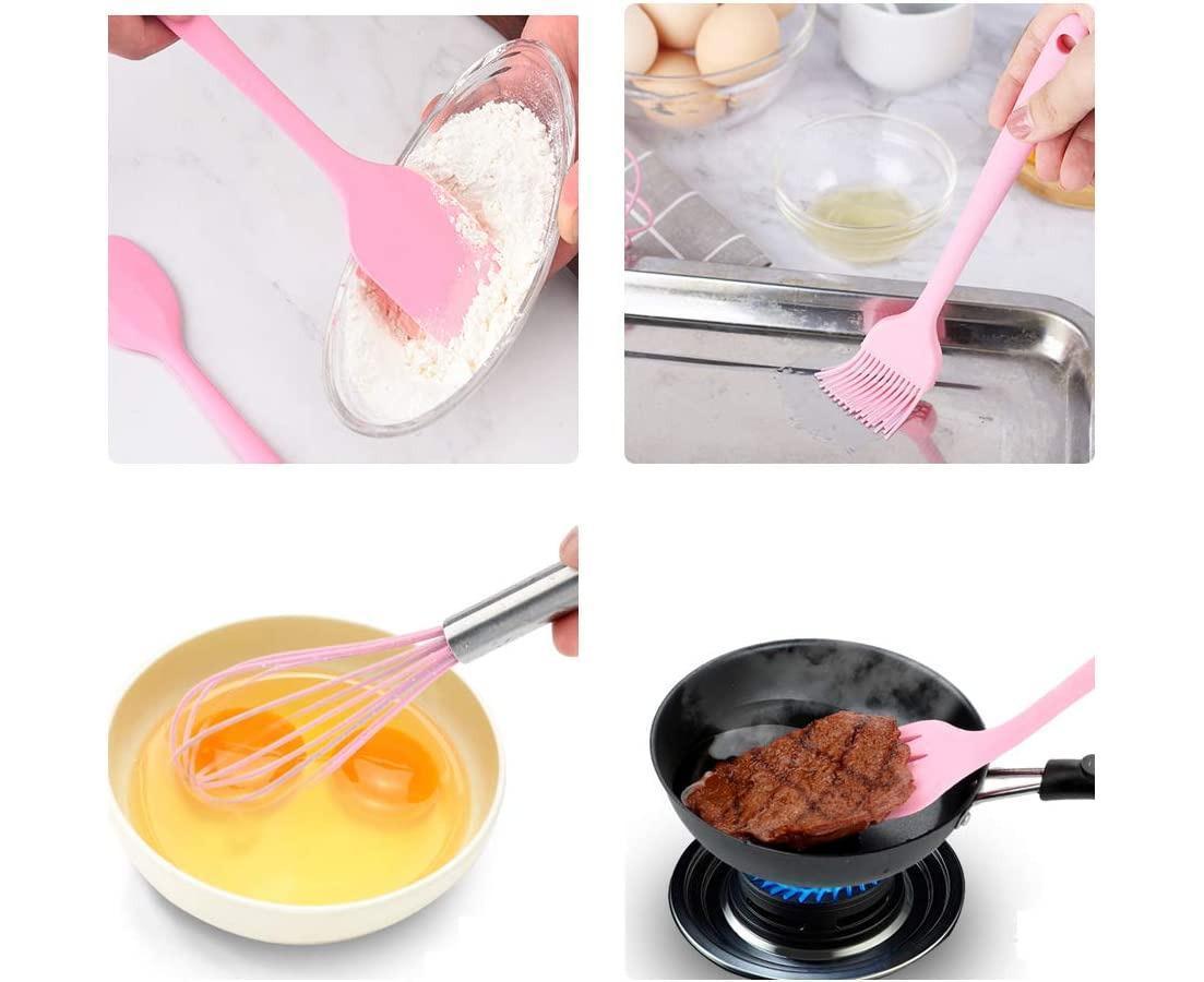Silicone Baking Utensils Set - Heat-Resistant - Pink โ image 4