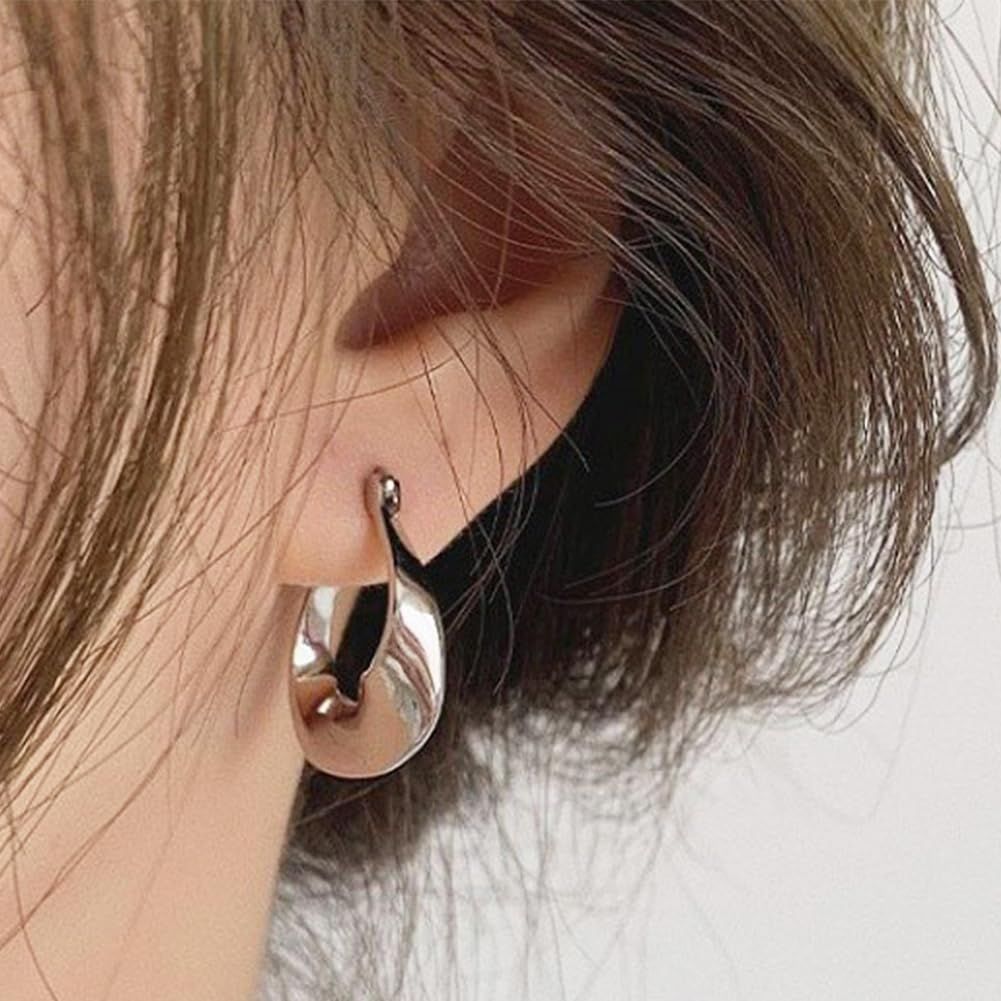 Earrings for Women, Earrings Hypoallergenic Silver Small Fashion Earring Cold and indifferent geometric twisted pattern earrings โ image 3