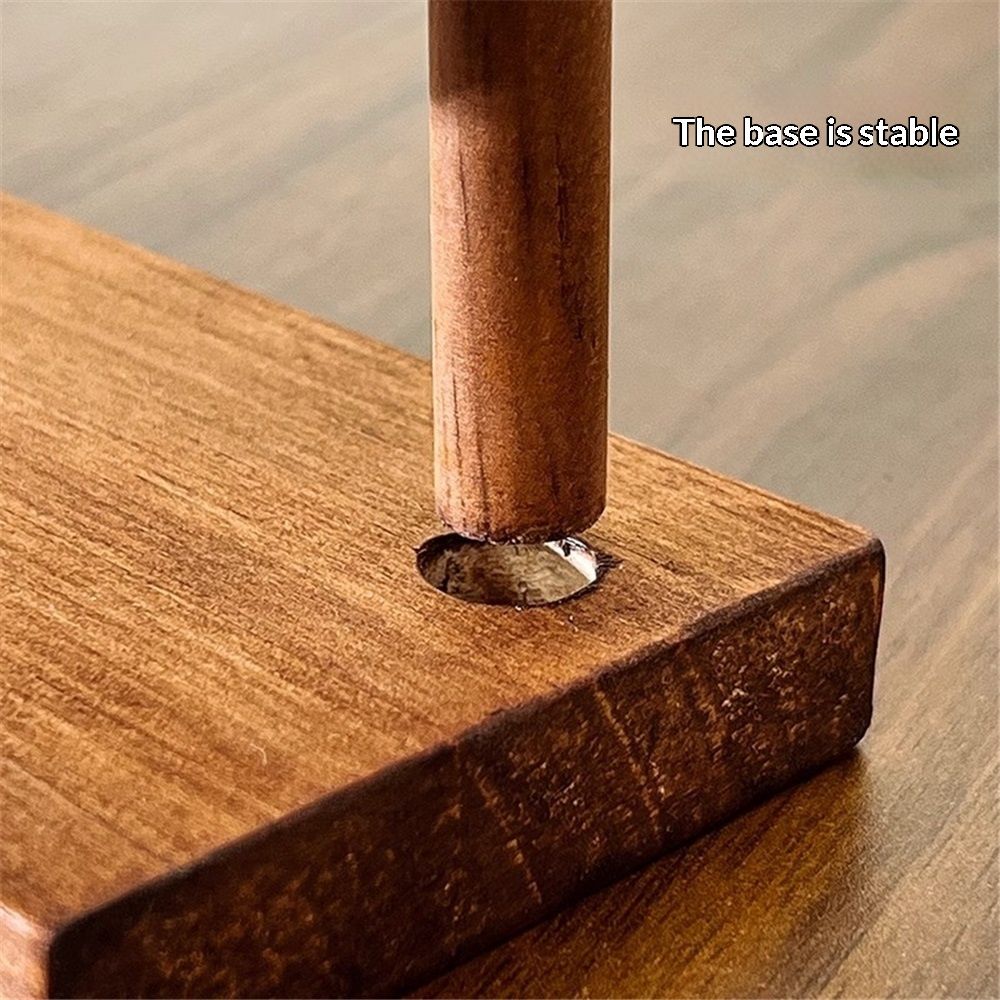 necklace hanger shelf with 12 copper bars, Wooden jewelry storage organizer rack for hanger necklace bracelet, necklace display stand for boutique store — image 4