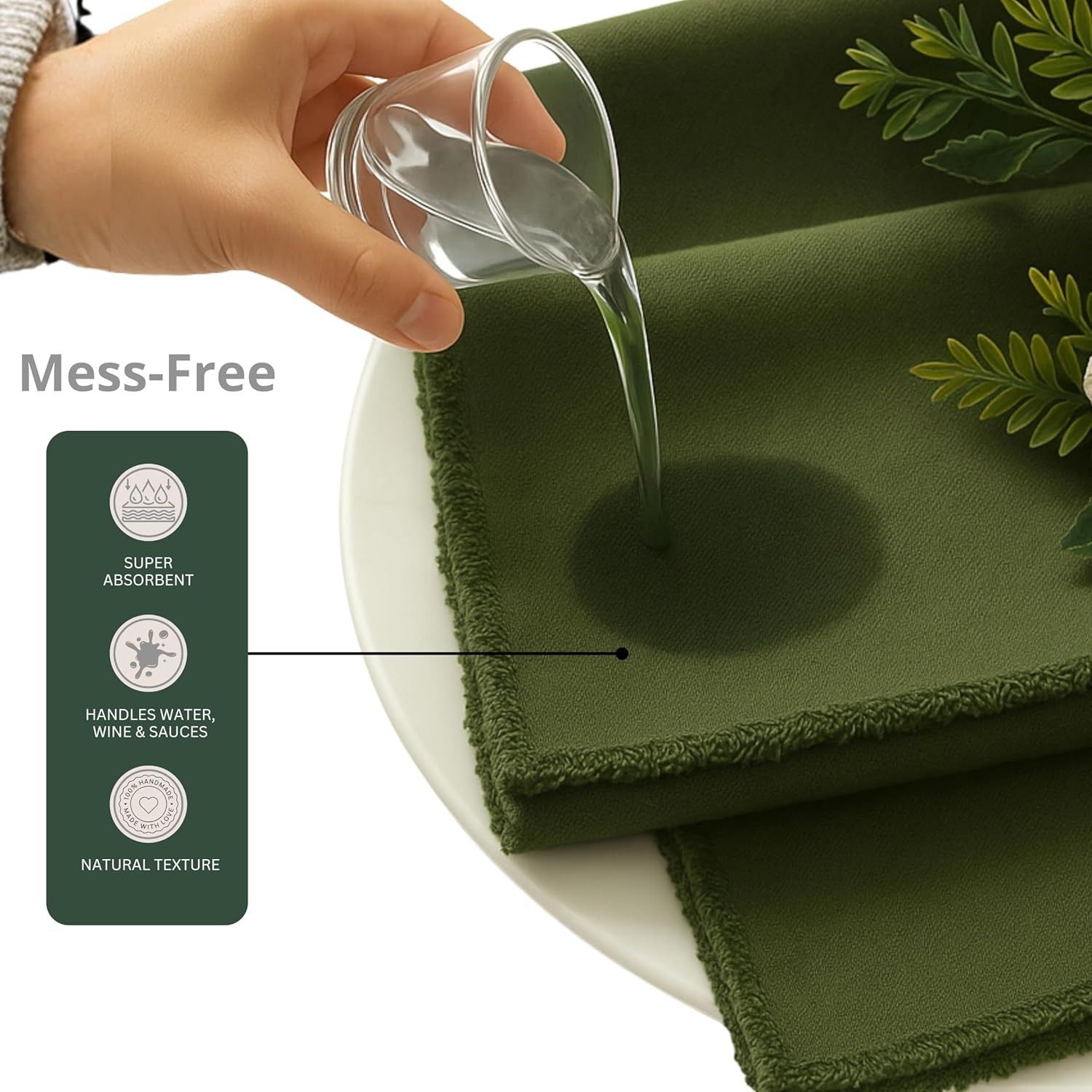 Frayed Cotton Cloth Dinner Napkin Set of 4 | Fringe Table Linen Napkins Rustic Farmhouse Soft Durable Fabric β Ideal for Wedding Parties Farmhouse & β image 5