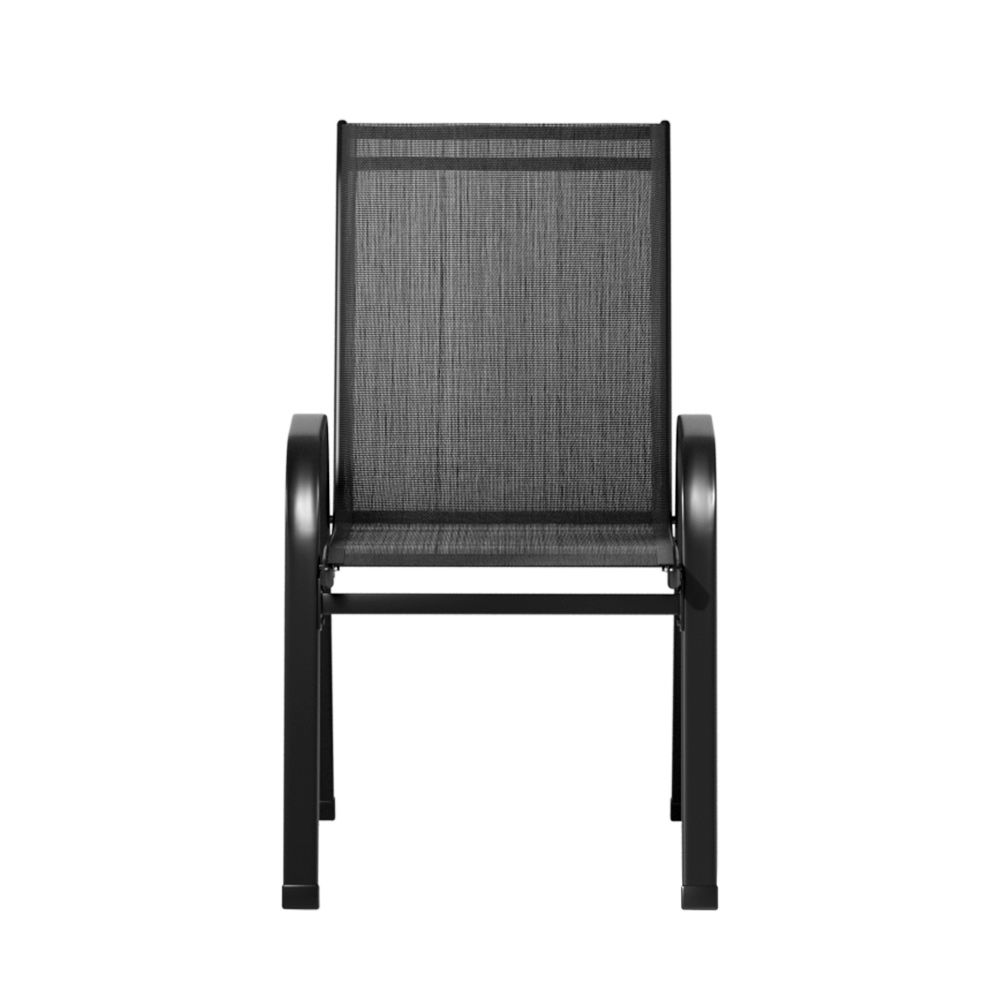 Gardeon 6PC Outdoor Dining Chairs Stackable Lounge Chair Patio Furniture Black — image 3