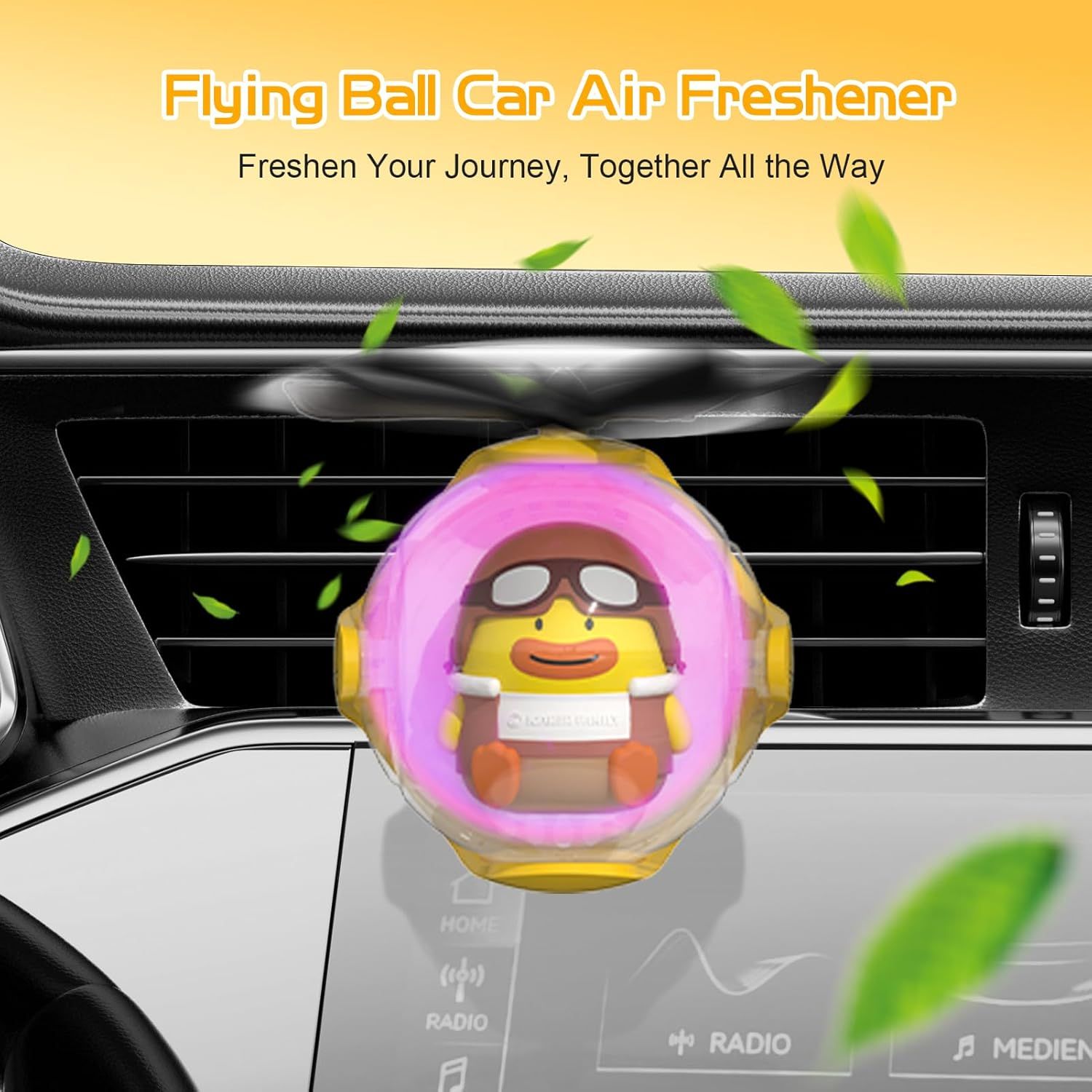 Yellow Duck Car Air Freshener with 6-Color Auto Light Up & 4 Scented Replacements Tablets – Light Scent, Decorative Auto Accessories, Cute Mother's Day and — image 6