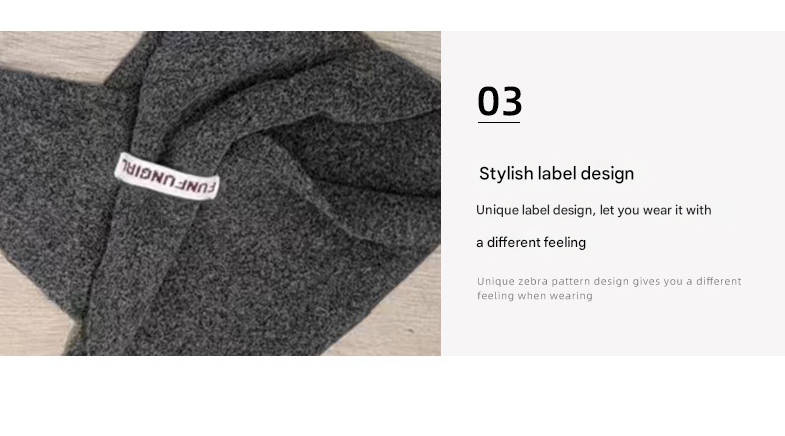 2-Piece Khaki Elegant Wool Blend Triangle Scarf - Luxurious Knit Shawl for Women (39 × 110cm) — image 3