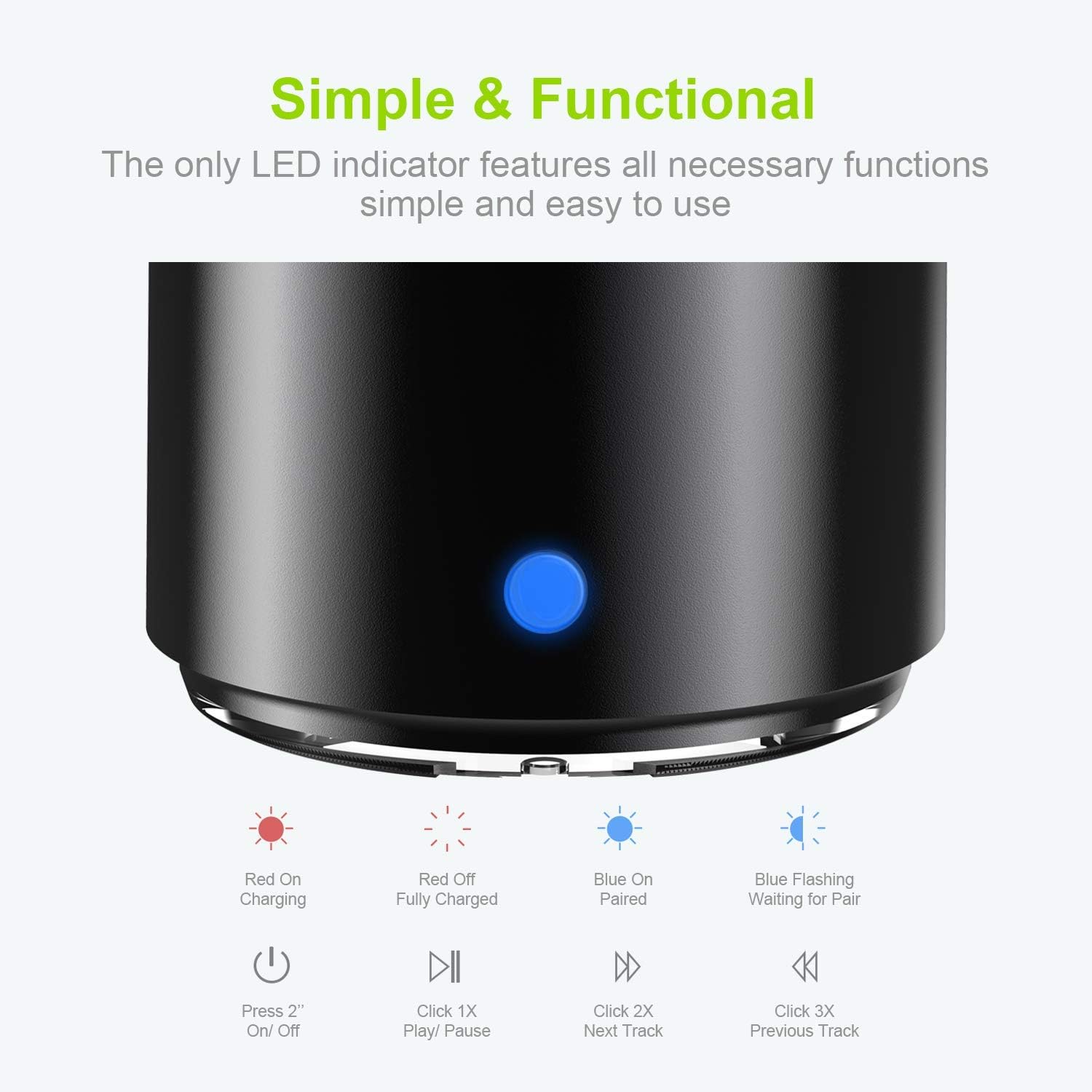 Mini Bluetooth Speaker with Passive Radiator, Pocket Size Wireless Speaker with 12 Hour Playtime for Travel and Outdoors, Silver — image 4