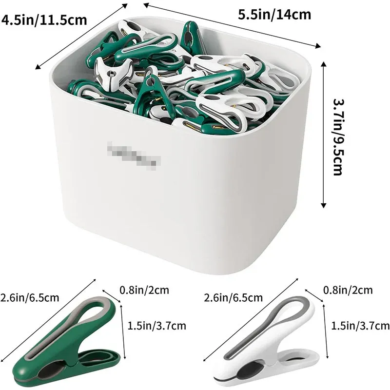 24pcs Clothes Pegs with Storage Basket Laundry Sock Clips Non Slip Drying Hanger - White โ image 4