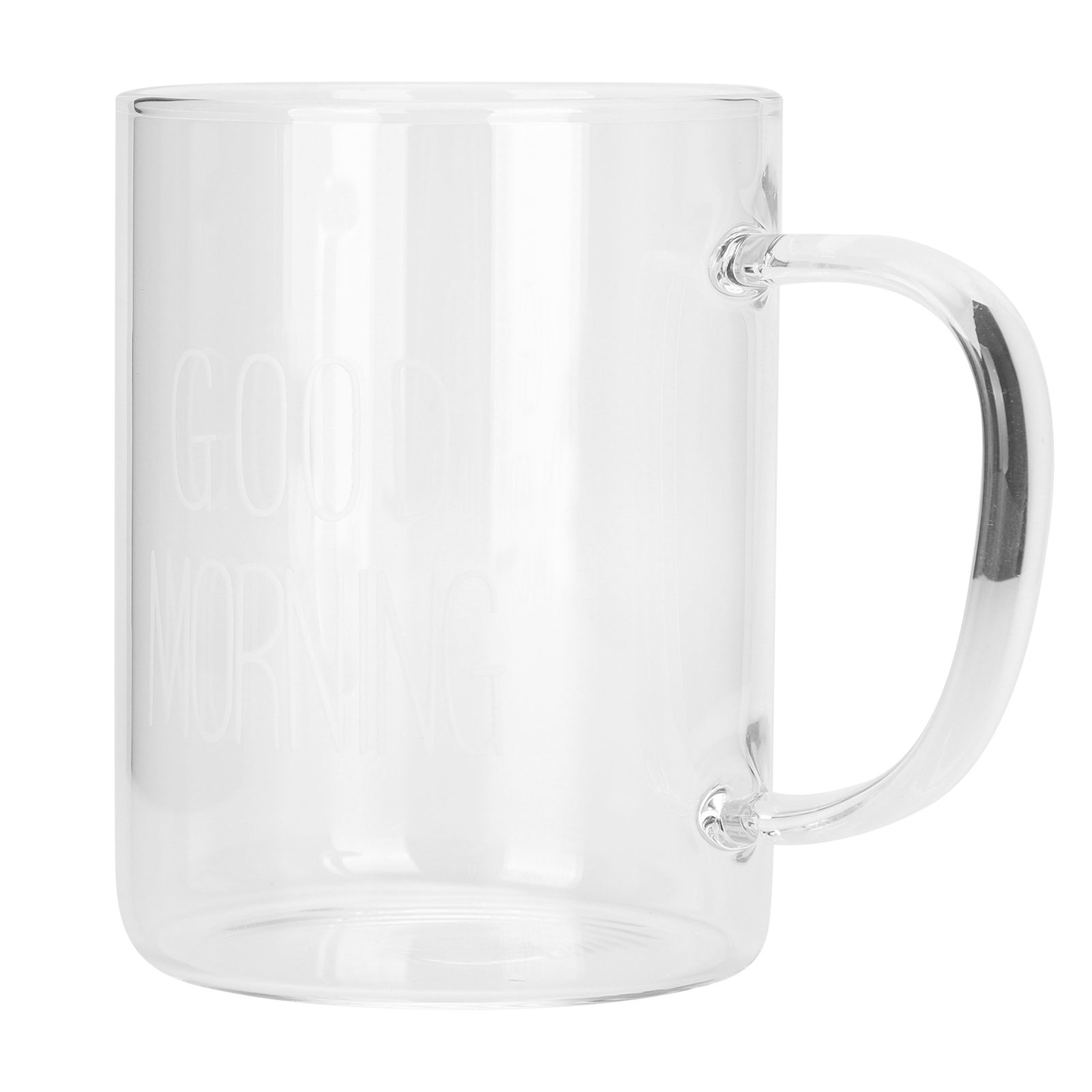 350ML Transparent Milk Coffee Mug with Handle Glass Water Cup Drinkware Kitchen UtensilWhite Letter — image 3