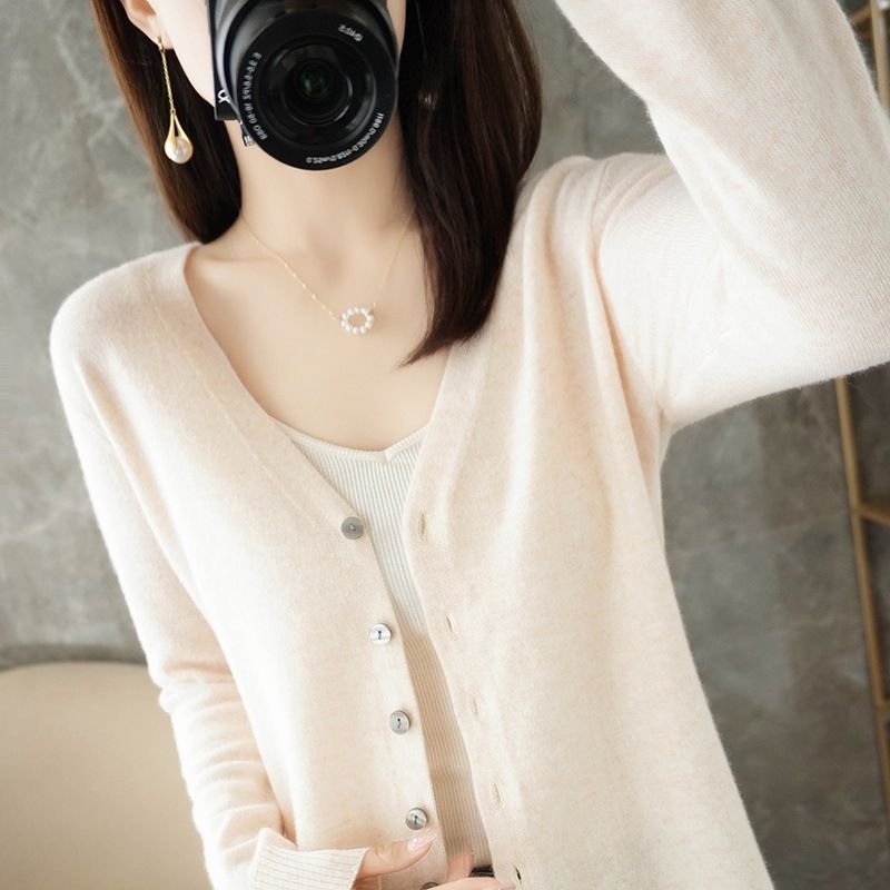 Women V Neck Knitted Cardigan Long Sleeve Sweater Purple Size: S; Height (cm): 155-160; Weight (kg): 45-50; Bust (cm): 82-86; Waist (cm): 66-70; Shoulder width — image 3