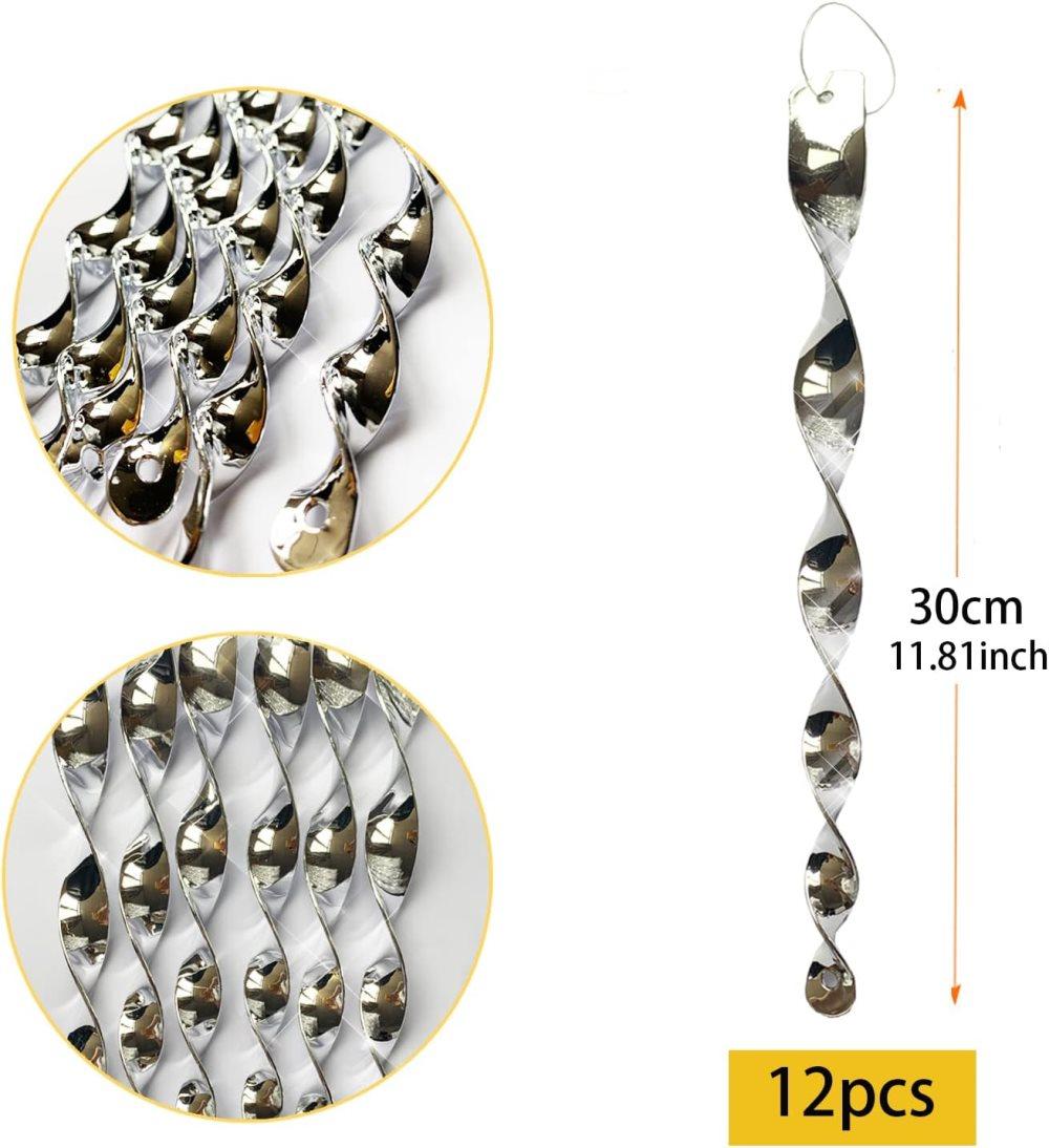 30-Pack Silver Bird Repellent Spiral Scarecrow, UV Resistant for Garden and Terrace, 30 cm — image 2