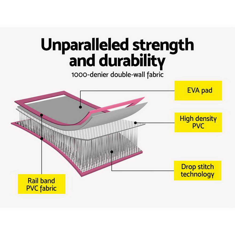 Everfit 3m x 1m Air Track Mat Gymnastic Tumbling Pink and Grey โ image 6