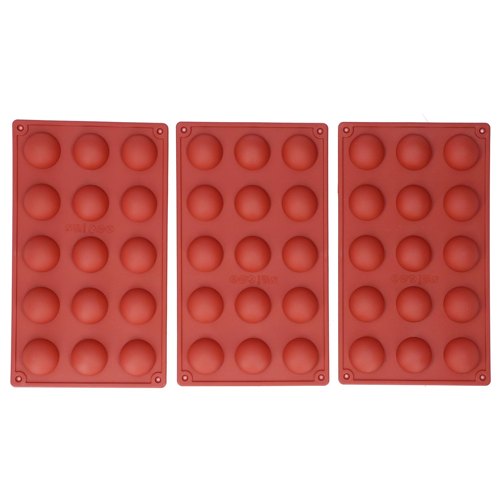 3Pcs Cake Mold 15 Hole Hemispherical Silicone Chocolate Mold Food Grade Dessert Bakeware — image 5