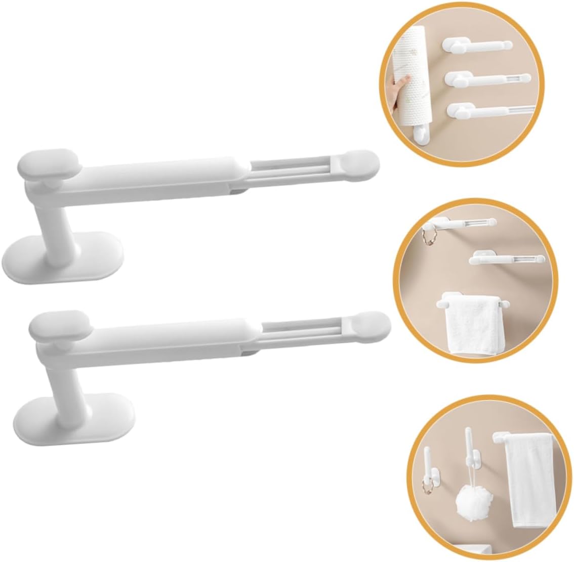 2 Pack Adjustable Hair Accessory Organizer with Hair Tie Holder White — image 5