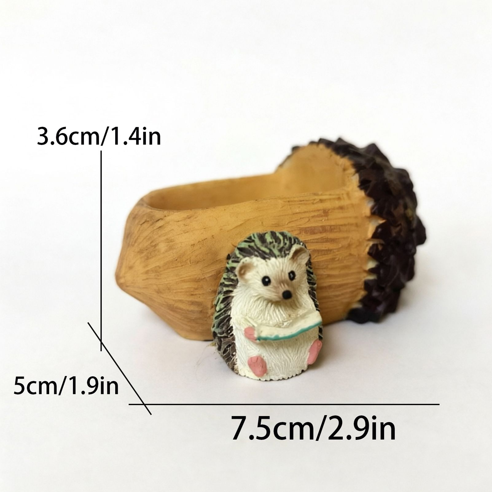 Creative Hedgehog Pinecone Resin Planter, Mini Succulent Pot for Indoor & Outdoor Garden Decor — image 2