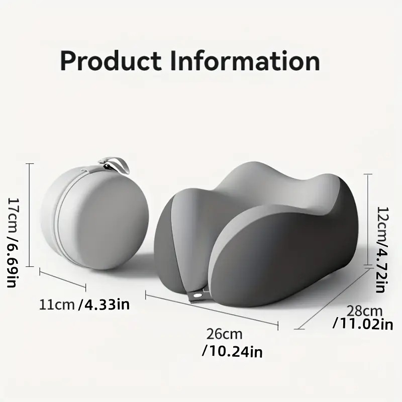 Black Travel & Home Neck Pillow – Ergonomic, portable, perfect for sleep. Fits desks, cars, and long flights. Features slow rebound foam, washable cover — image 3