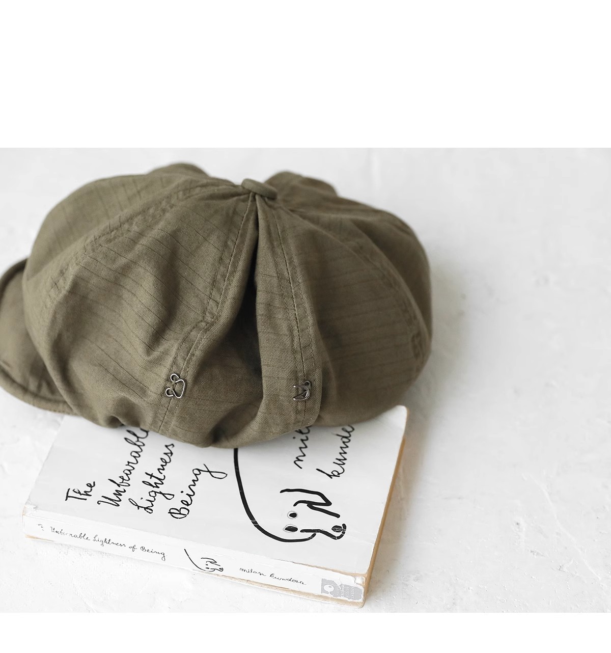 Oversized Slouchy Newsboy Cap - Vintage Japanese Style Baker Boy Hat - Soft Textured Fabric - Khaki (Adjustable 54-60cm) — image 2