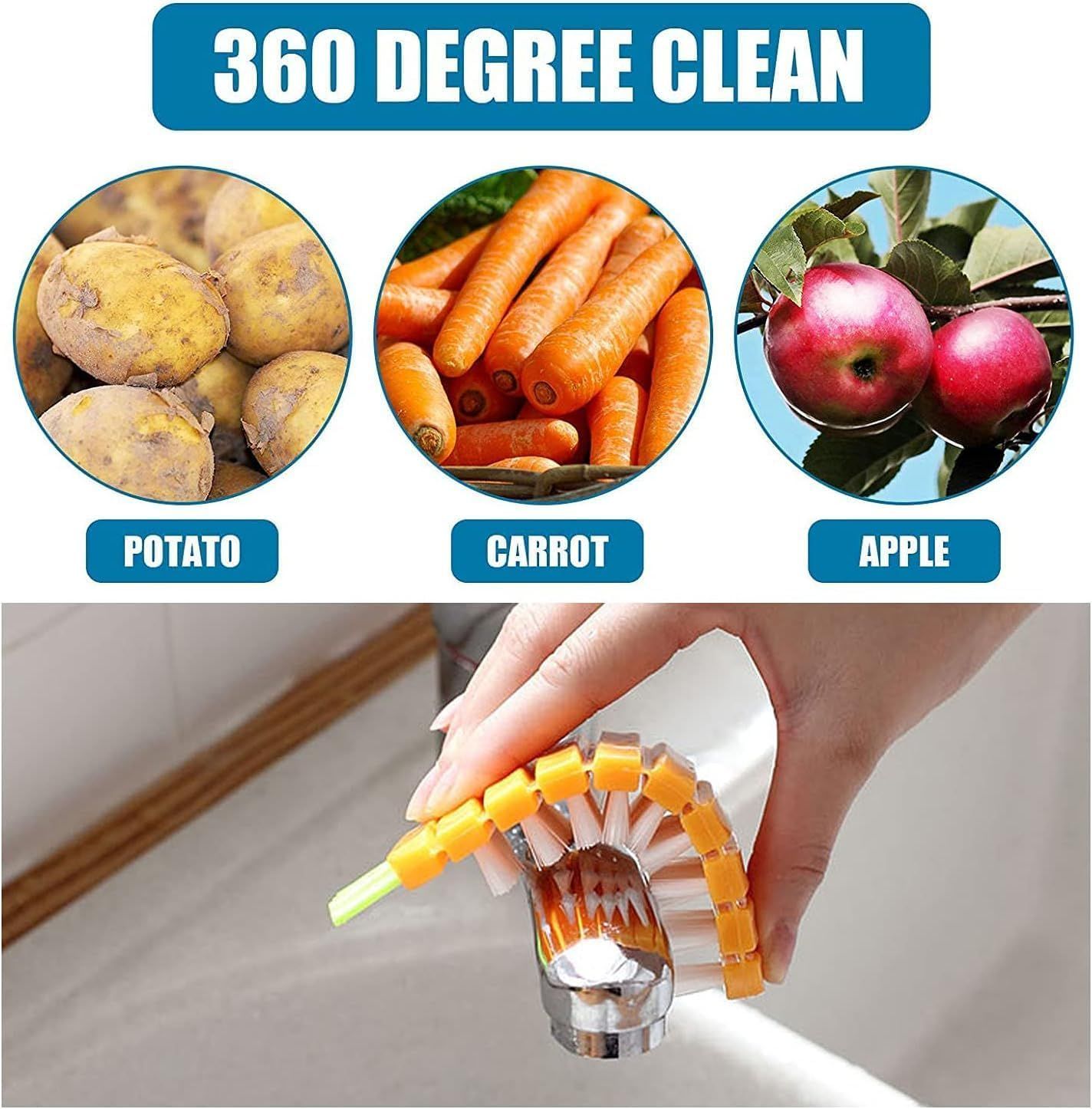 2Pcs Vegetable Brush, Multiple Segments are Bendable Fruit Vegetable Cleaning Brush for All Kinds Fruits Vegetables, Carrots โ image 5