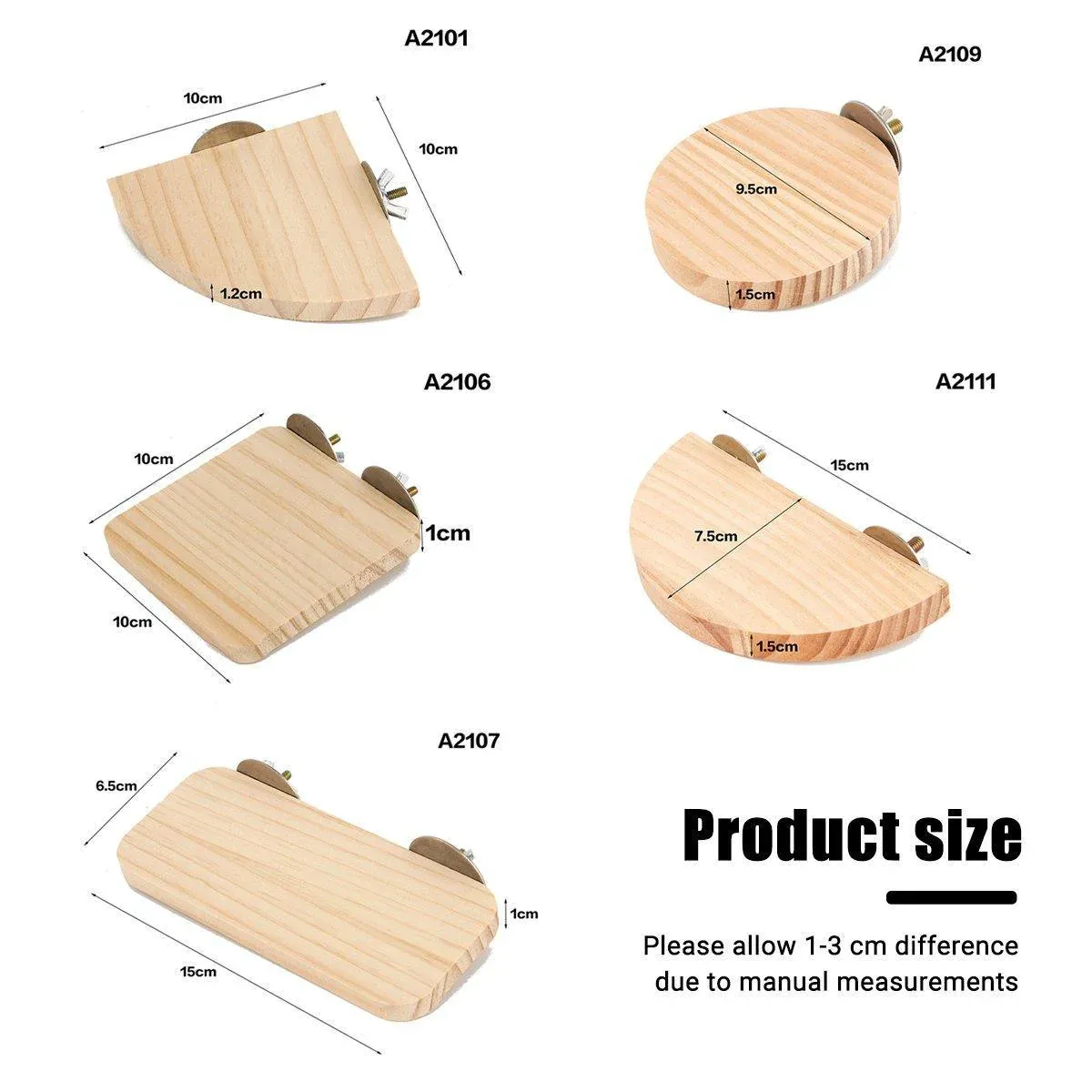 Hamster Parrot Play Stand Jump Platform Squirrel Cage Accessories Gear Pet Toy - A2109 (9.5*9.5*1.5cm) โ image 4