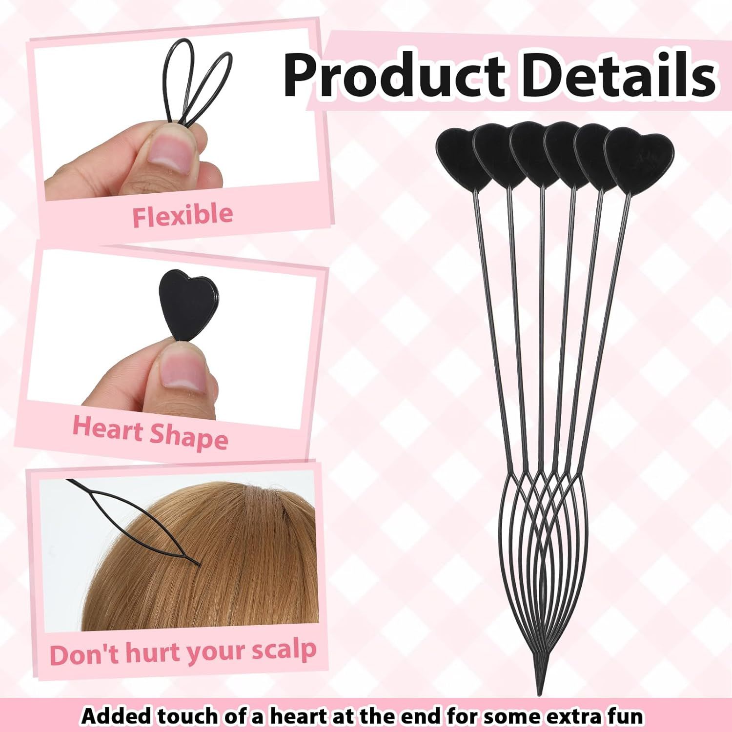 12 PCS Quick Hair Beader Tool, Black Beaders for Braids, For Girls Women Ponytail Hair Styling Braiding Accessories Supplies β image 4