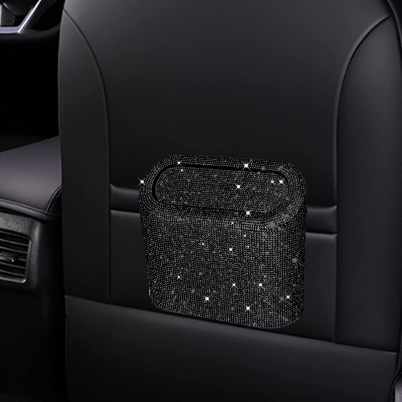 Car-Mounted Diamond-Encrusted Trash Can, Car Storage Bucket, Hanging Car Storage Bag, Creative Diamond-Encrusted Mini — image 4