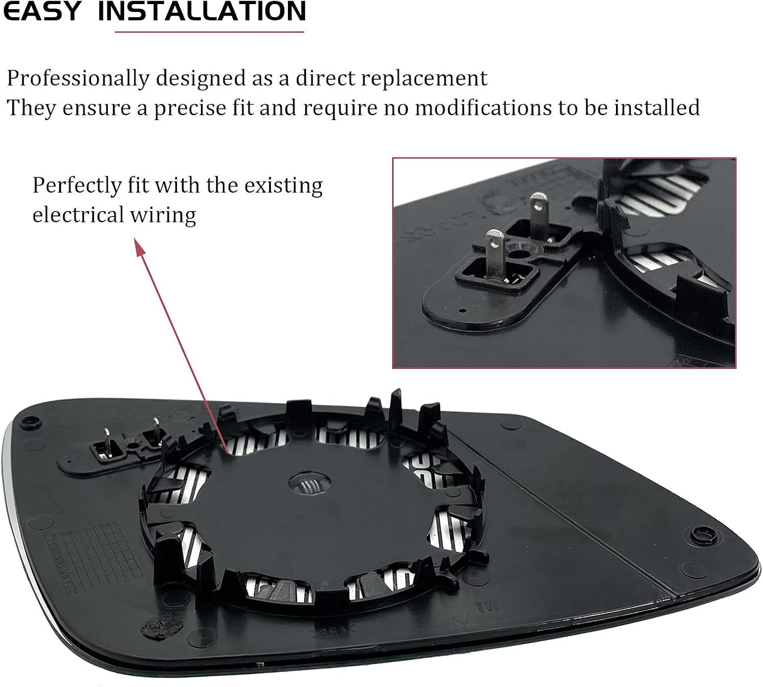 Passenger Right Side Heated Convex Mirror Glass Replacement with Rear Holder for BMW 228i, 320i, 328i, 330i, 428i and 430i Models โ image 5