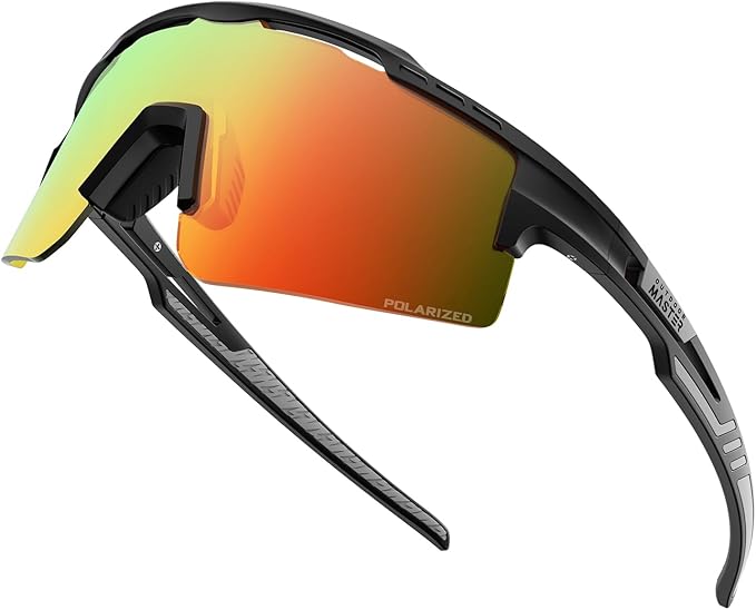 OutdoorMaster Hawk II Polarized Sports Sunglasses for Men Women, TAC 100% UV400 Protection TR90 Frame Cycling Sunglasses, Baseball Running Fishing Golf