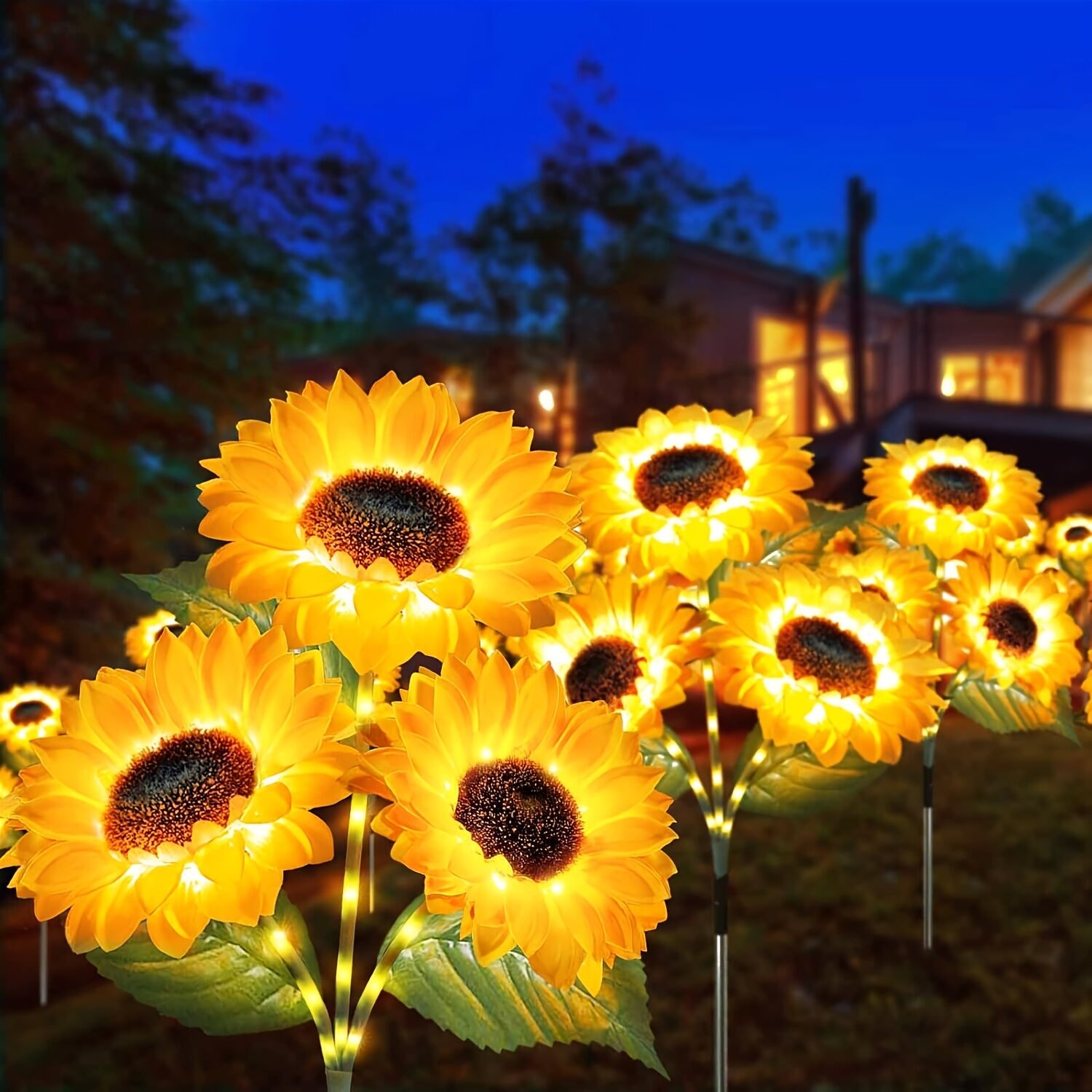 2 pcs of Sunflower-Shaped Ambiance Lights – Soft, Insect-Repellent Glow for Your Private Garden. Adds a Poetic Nighttime & Festive Touch — image 3