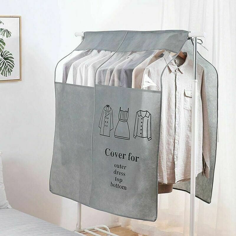 Gray Universal Dustproof Clothing Cover, 90 × 110 cm
