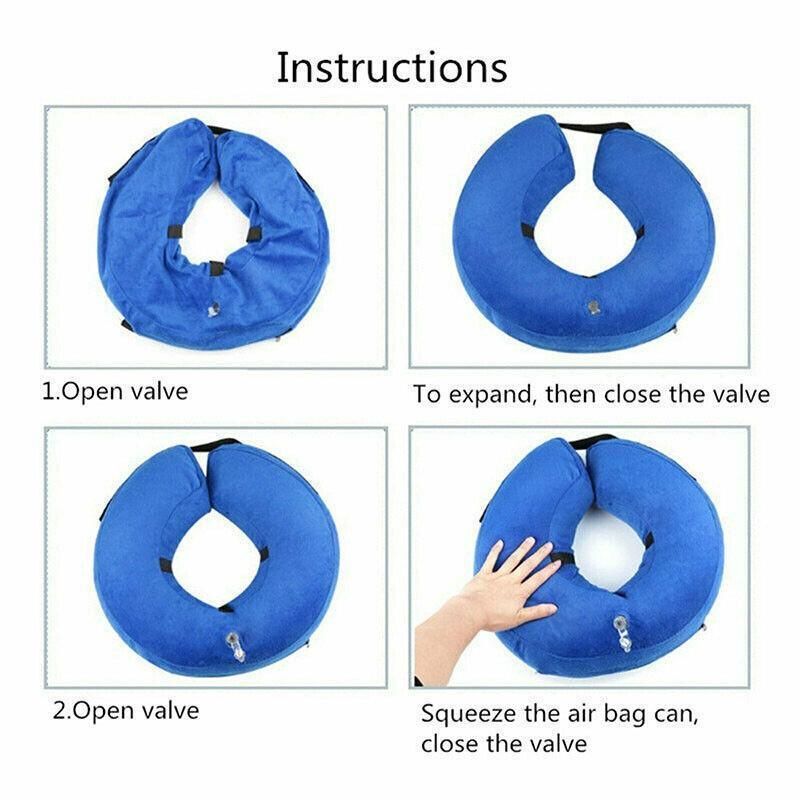 Blue Pet Dog Inflatable Soft Healing Collar Cone Wound Medical Cat Protective Jackets - L (40 × 40CM) — image 4