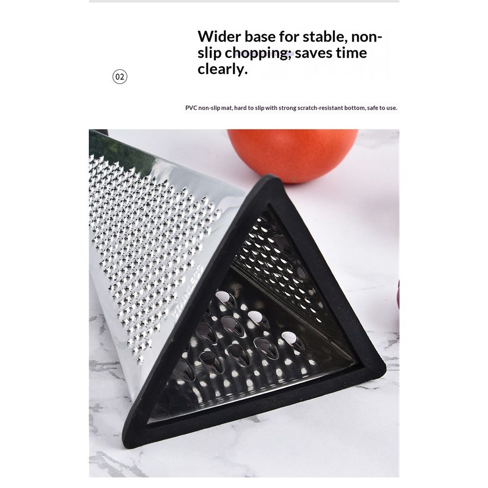 Kitchen Craft Box Grater with Pyramid Design, Stainless Steel, 24 cm, Silver/Black, for Potato, Chocolate, Parmesan, Ginger โ image 5