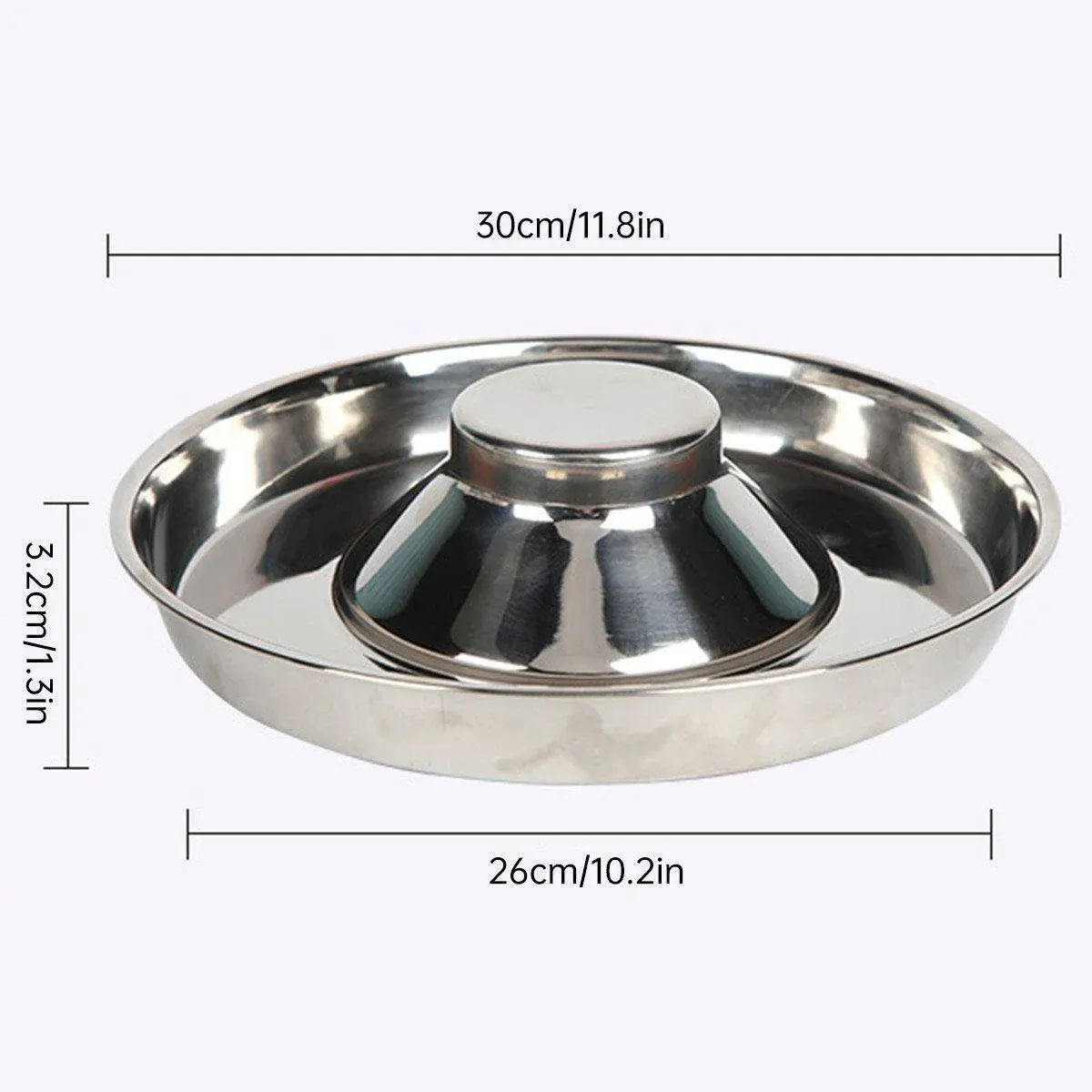 2pcs Stainless Steel Dog Cat Slow Feeder Pet Food Bowl Non-Slip Stop Eating Dish — image 3