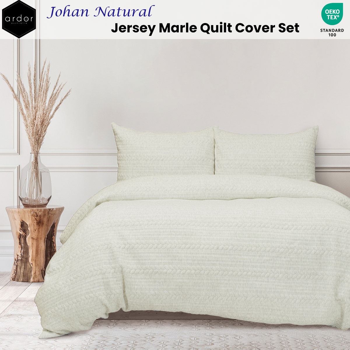 Ardor Johan Natural Jersey Marle Quilt Cover Set Queen — image 2