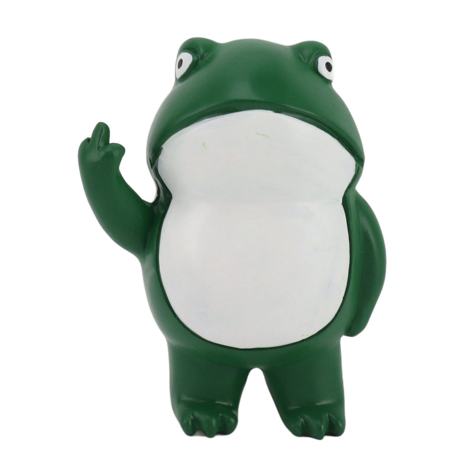 Rebellious Frog Figurine Middle Finger Frog Resin Ornament Frog Craft Decoration Sculpture for Home Office Desktop
