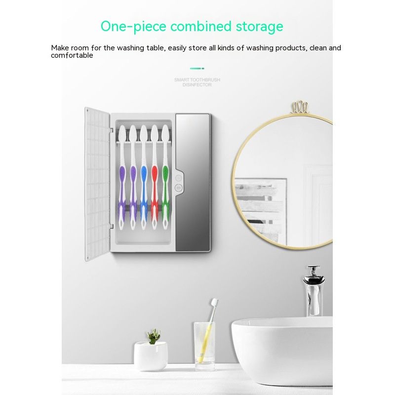 Toothbrush Sanitizer, Toothbrush Sanitizer and Holder w/Sterilization Function, Toothbrus Hsterilizer Wall Mounted for Bathroom — image 4