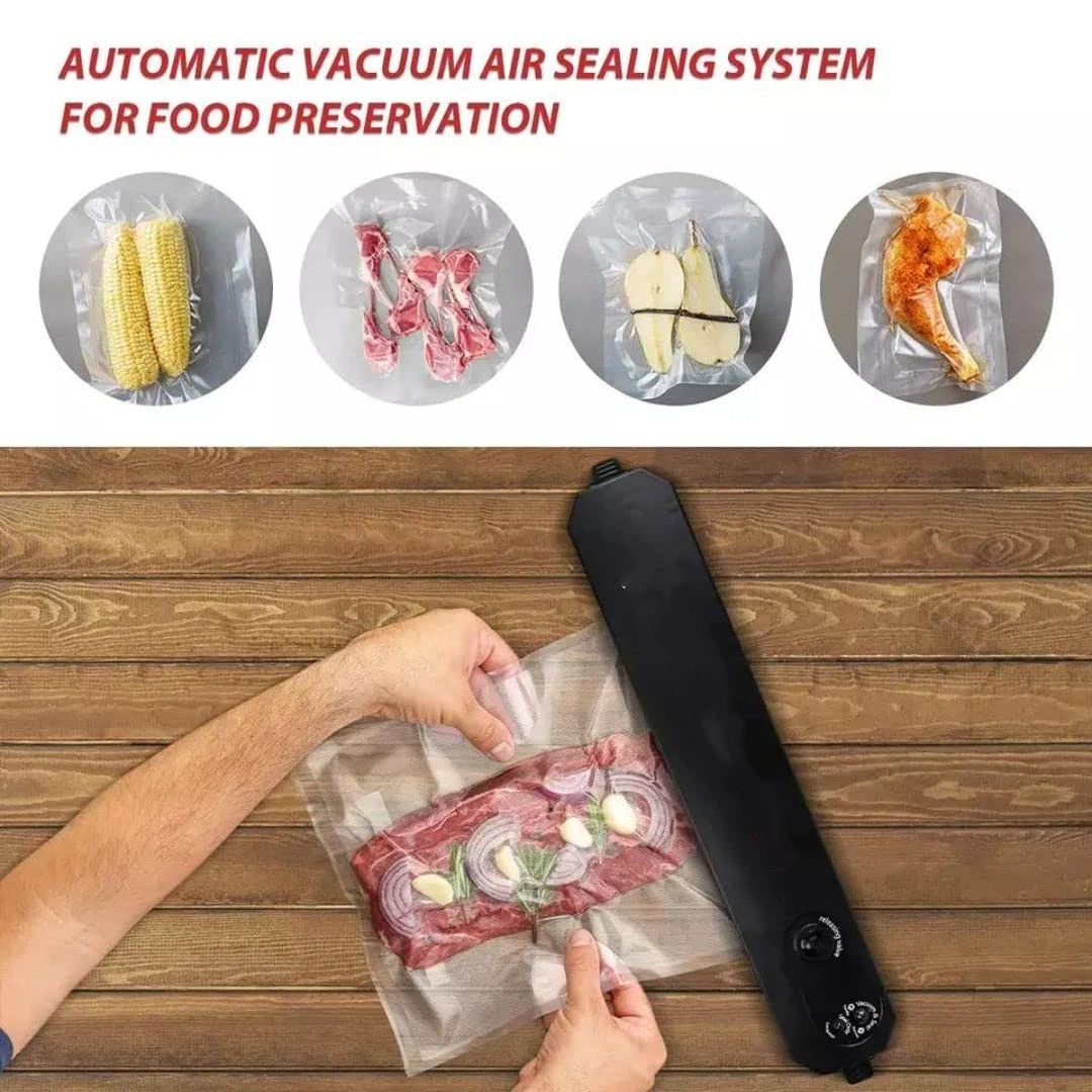 Portable Vacuum Sealer, Automatic Sealer for Food Storage, Easy to Use Compact Food Preservation Sealing Machine for Home & Kitchen,37.3 × 7 × 8.5cm,black — image 3