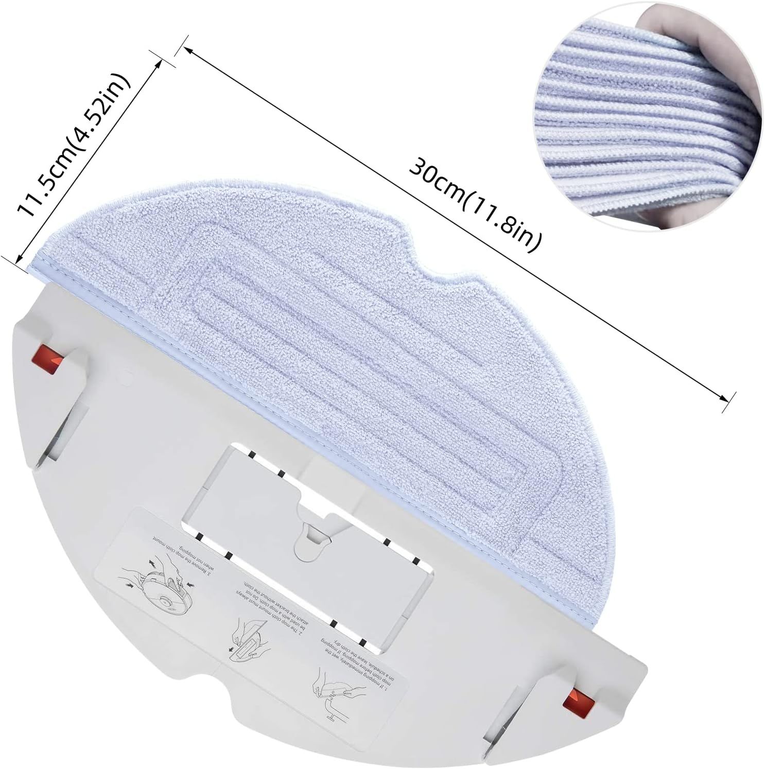 6 Pcs Mop Cloth Pad or S7 / S7+ / S7 MaxV Plus / S7 MaxV Ultra / S7 Pro Ultra / S8 / S8+ Robot Vacuum Microiber VibraRise Mopping Pad Replacement Accessory — image 3