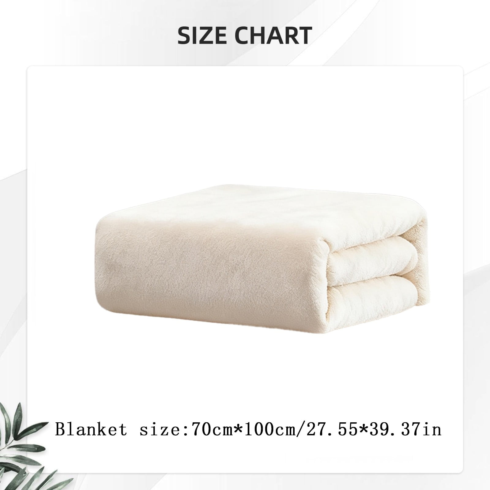 Fleece Throw Blanket, Soft Plush Flannel Microfiber Couch and Bed Blanket for Sofa, Home and Winter Comfort, White, 70x100cm — image 3