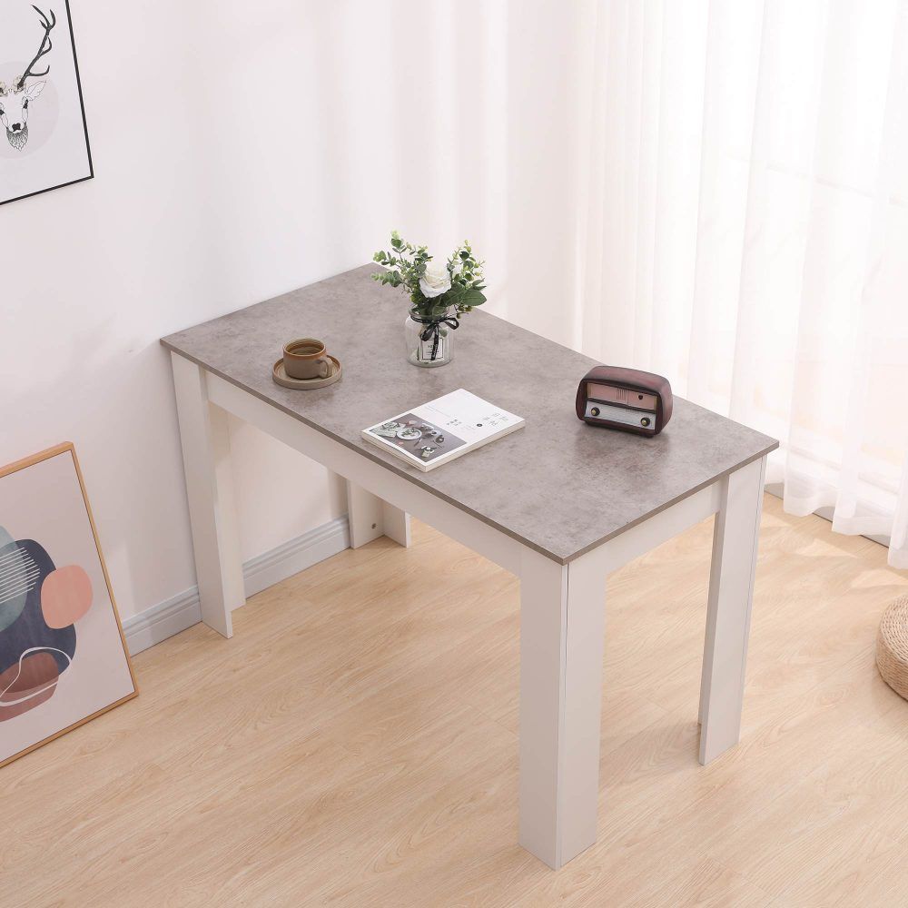 Dining Table Rectangular Wooden 120M-Grey and White โ image 4