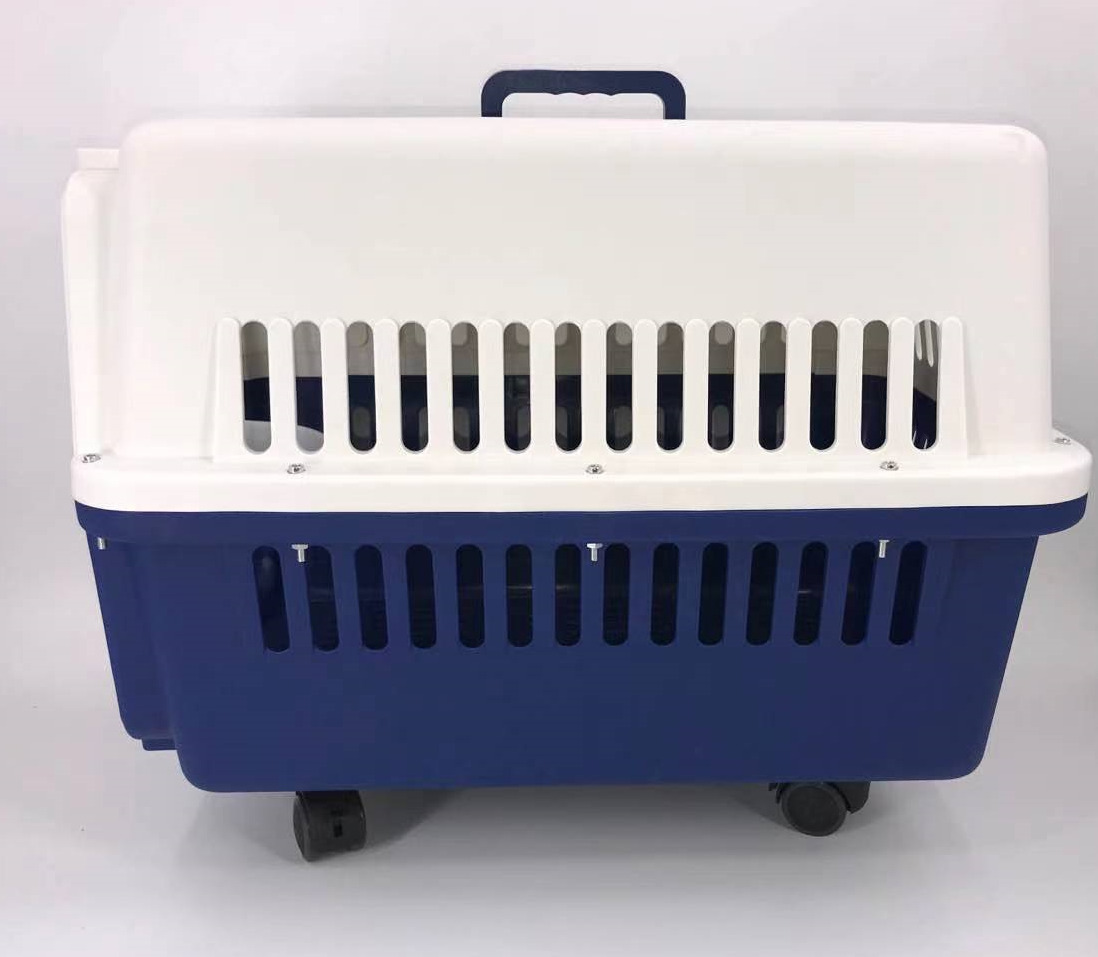YES4PETS Navy XXXL Dog Puppy Cat Crate Pet Carrier Cage W Tray, Bowl & Removable Wheels โ image 3
