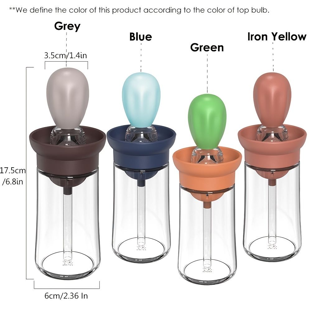 6.09oz Glass Oil Bottle with Brush for Cooking, Baking, And Grilling - Convenient Non-Drip Feature, Easy to Clean Green two-piece set [oil bru — image 5