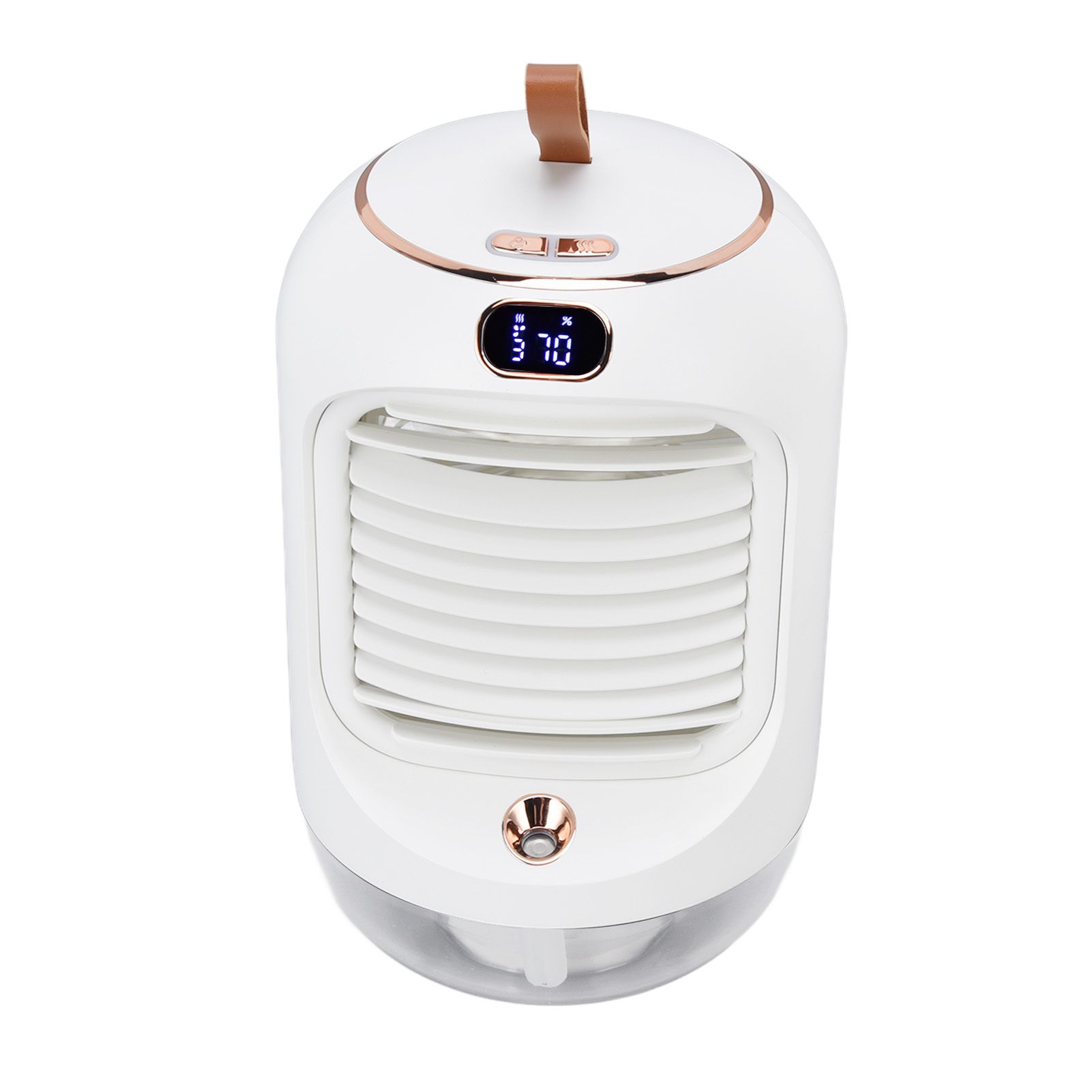 Mini Air Conditioner Humidifier Aromather 3 Gears 5 Blades USB Charging Night Light Water Cooling Fan White — image 3