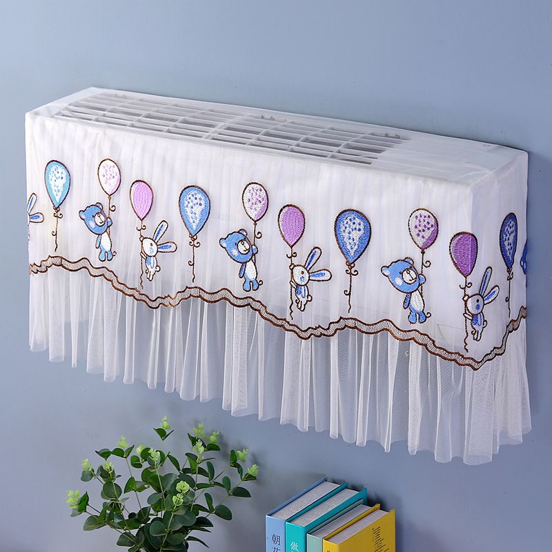 1.5P Air Conditioner Dust Cover Dustproof Wall Mounted Air Conditioner Protective Case Home Decorative Dust Cover Bear Rabbit Purple Blue Balloons