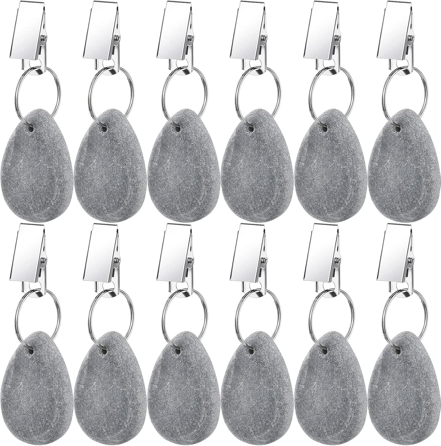 12 Pcs Tablecloth Weights Tablecloth Pendant Teardrop Shape Table Cover Weights with Metal Clips for Outdoor Picnic Garden Dinner Table Cover Decoration(Light