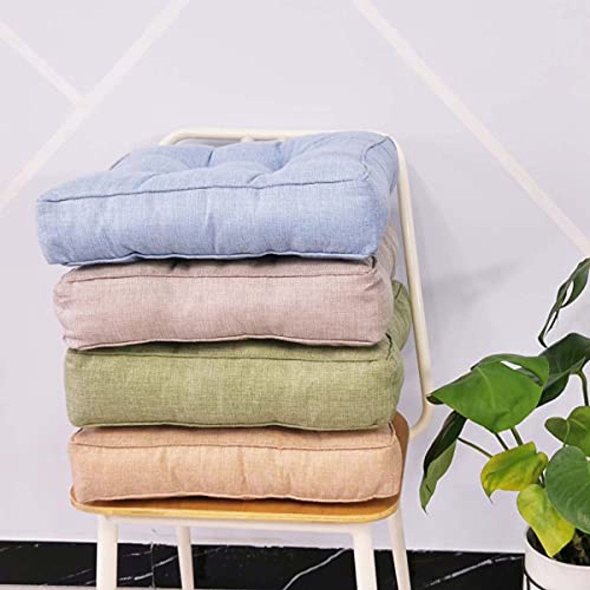 Tufted Chair Seat Cushion, Soft Washable Dining Room and Garden Chair Pad for Home, Patio, Office and Dining Seating, 8 cm Thick, Brown — image 2