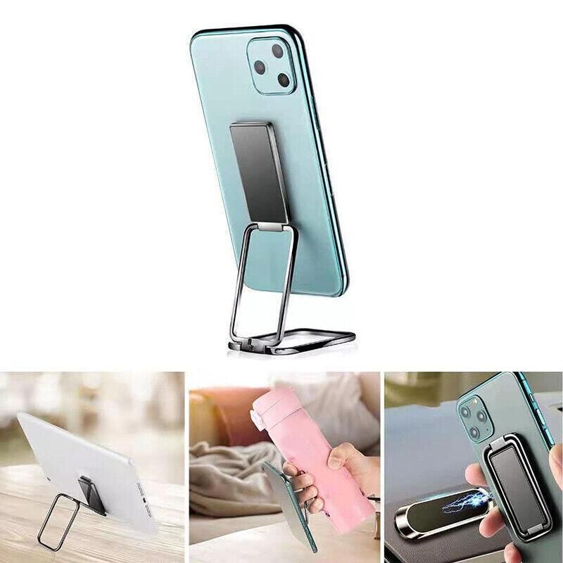 Portable Multifunctional Folding Metal Mobile Phone Holder Bracket Desktop Stand - Silver — image 4