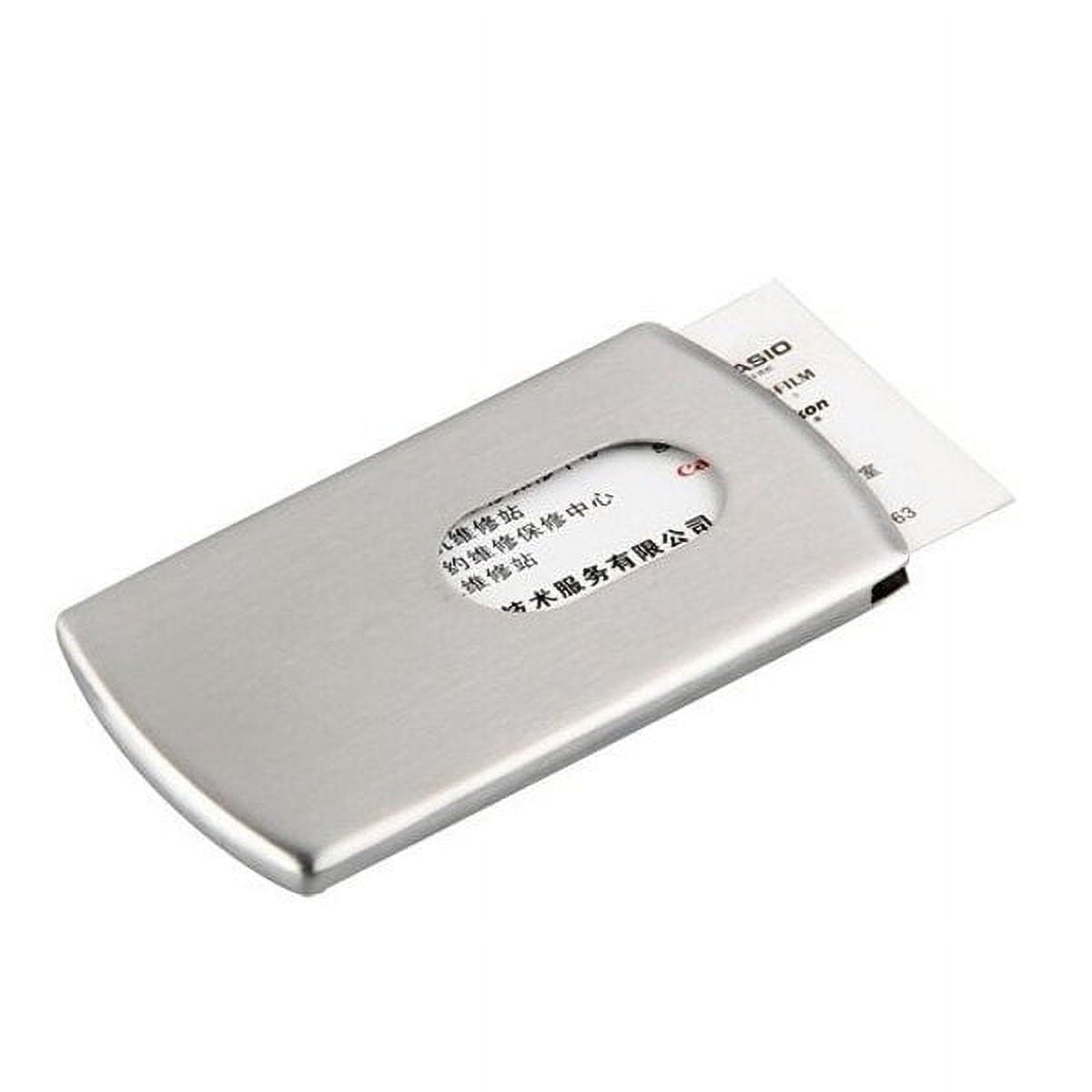 2 Stainless Steel Wallet Credit Holder Portable Slide Out Credit ID Holders for Men ( Silver ) Silver โ image 4