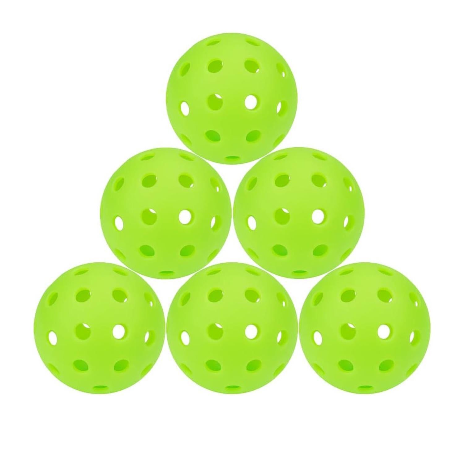 6 Pack Sports Outdoor Pickleballs 40 Holes with Bag - Red — image 2