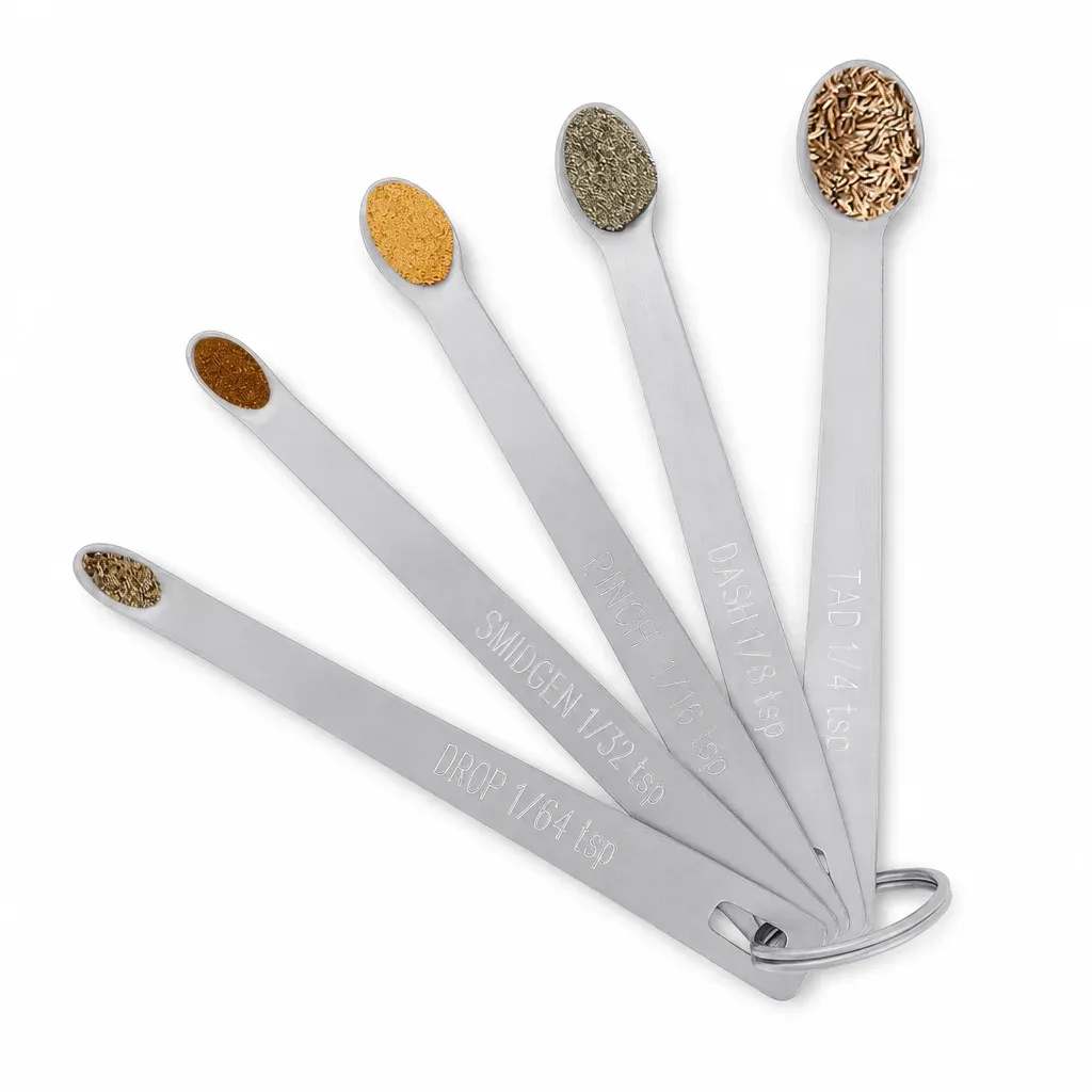 5 Pack Stainless Steel Mini Measuring Spoons for Kitchen Baking and Cooking
