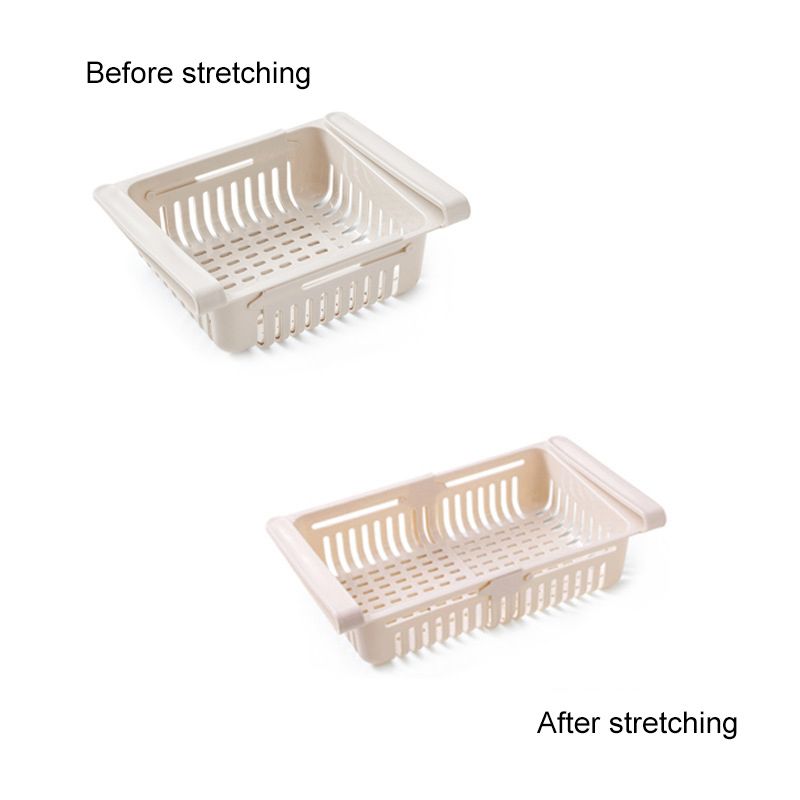 Fridge Drawer Organizer Retractable Multifunction Space Saving Refrigerator Storage Box Khaki 20.5x16.4x7.6cm / 8.1x6.5x3.0in โ image 2