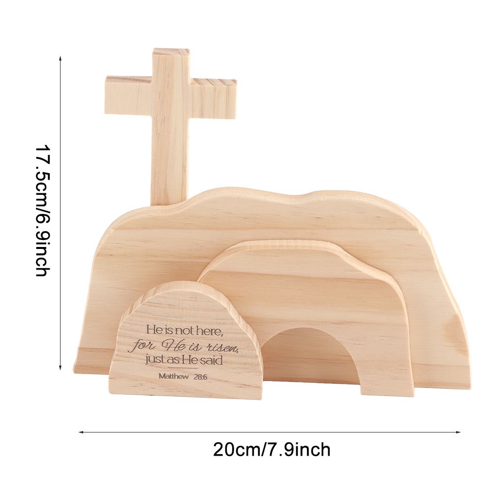 Easter Resurrection Scene Wooden Ornaments for The Home Table Jesus Nativity Scene Decorations Christian Figurine Ornament — image 2