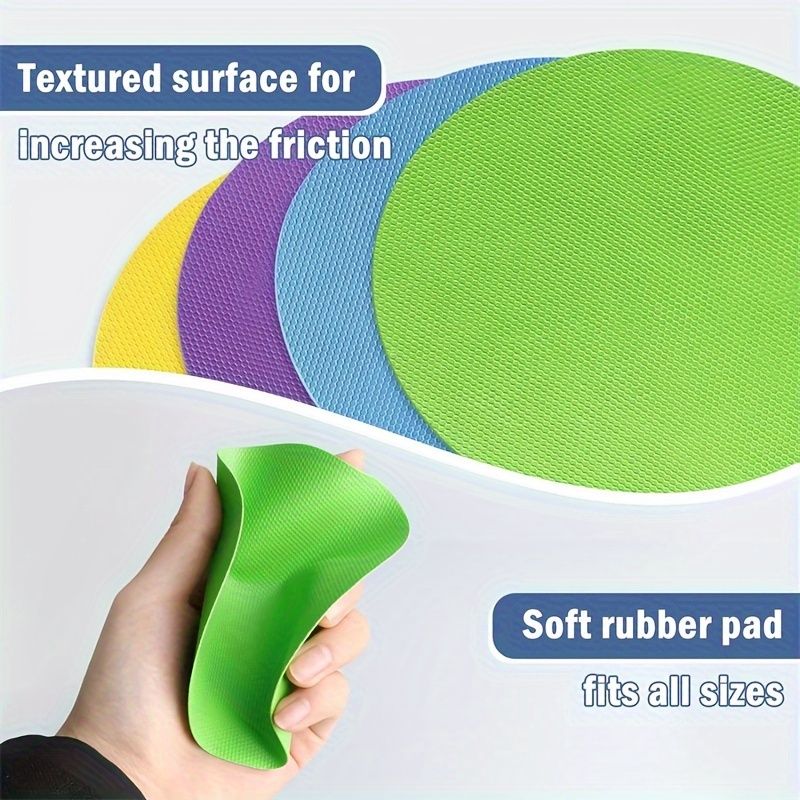4pcs rubber can opening pad, round heat insulation and non-slip clamping pad for jars, easy-to-open kitchen tool (round) 4pcs Color Random — image 2