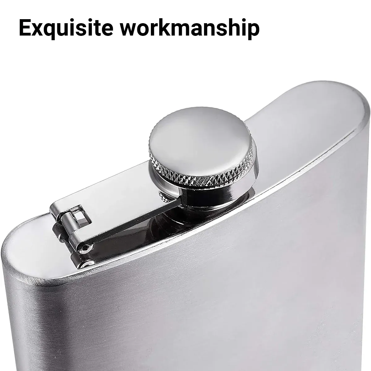 10/12oz Liquor Pocket Hip Flask Stainless Steel Whiskey Screw Cap Flagon Use - 10oz-2pcs — image 6